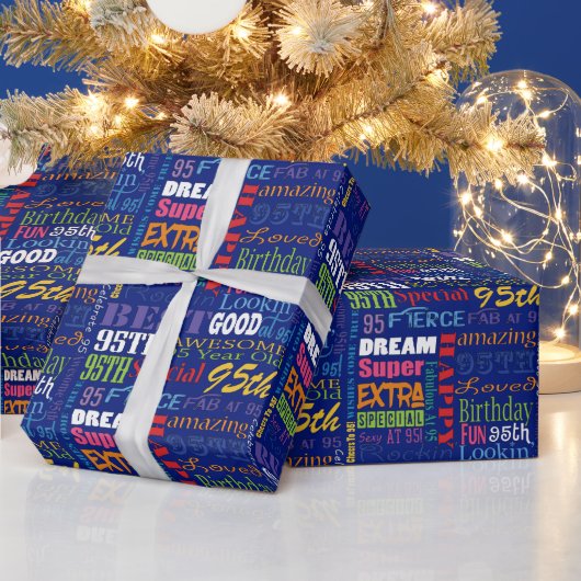 特別95th誕生日パーティモノグラパーソナライズされたム ラッピングペーパー (クリスマス)