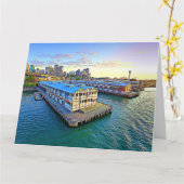 特大の挨拶状のシドニー桟橋の抽象芸術 カード (黄色い花)