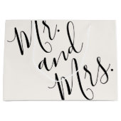 特大の書道白ブラック夫妻 ラージペーパーバッグ (正面)