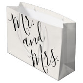 特大の書道白ブラック夫妻 ラージペーパーバッグ (裏面アングル)