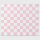 特大の淡いピンクおよび白の点検 ラッピングペーパー (フラット)