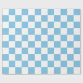 特大の淡いブルーおよび白の点検 ラッピングペーパー (フラット)