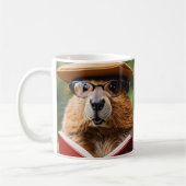 特大の眼鏡をかけている勉強好きなビーバー コーヒーマグカップ (左)