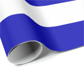 特大の青王室のと白のストライプ ラッピングペーパー (ロールコーナー)