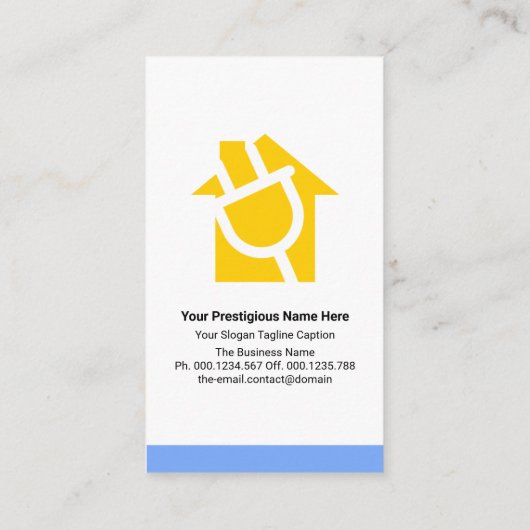 特大イエローバルブ看板電気工事業者 名刺 (裏面)