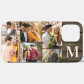 特大イニシャル6フォトコラージュ素朴ウッド Case-Mate iPhoneケース (裏面 (横))