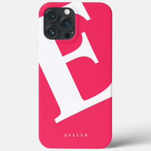 特大イニシャル | モダンなタイポグラフィ | ピンク Case-Mate iPhoneケース (裏面)