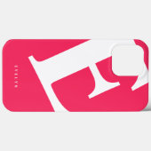 特大イニシャル | モダンなタイポグラフィ | ピンク Case-Mate iPhoneケース (裏面 (横))