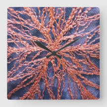 特大エレガント焼オレンジインジゴ刺繍