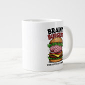 特大サイズのマグカップ Brainy Burgers ジャンボコーヒーマグカップ (正面右)