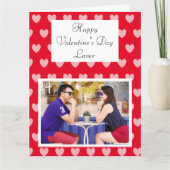 特大サイズの赤いハートの写真 バレンタインデー カード (正面)