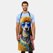 特大サングラスプードル犬 エプロン (着用した状態)