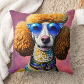 特大サングラスプードル犬 クッション (ブランケット)