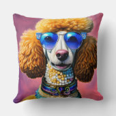 特大サングラスプードル犬 クッション (裏面)