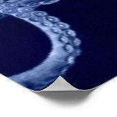 特大タコTriptych IIプリントイン青 ポスター (角)