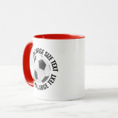 特大テキスト 赤 11oz カスタムサッカー マグカップ (正面左)