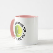特大テキスト PINK コンボ 11oz カスタムテニス マグカップ (正面左)