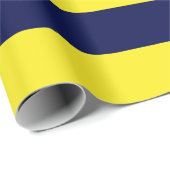 特大ネイビーブルーとイエローストライプ ラッピングペーパー (ロールコーナー)