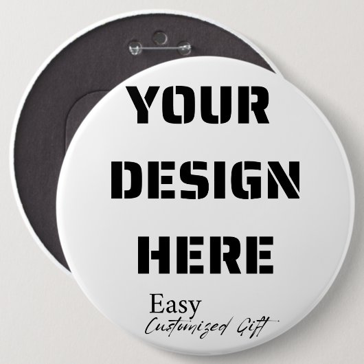 特大丸型ボタン ピン 6" (正面&裏面)