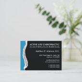 特大側面脊柱の(青い)カイロプラクター 名刺 (スタンド正面)