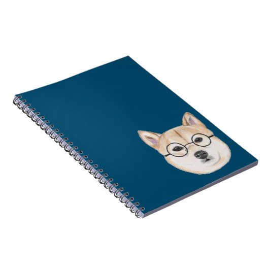 特大円形によって組み立てられるガラスとの柴犬 ノートブック (右側)