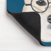 特大円形によって組み立てられるガラスとの柴犬 マウスパッド (コーナー)