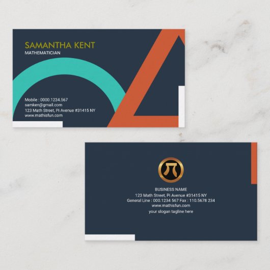 特大幾何学的な形の数学の数学者 名刺 (正面/裏面)