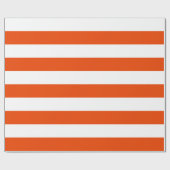 特大明るいオレンジと白のストライプ ラッピングペーパー (フラット)