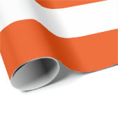 特大明るいオレンジと白のストライプ ラッピングペーパー (ロールコーナー)