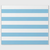 特大淡い青と白のストライプ ラッピングペーパー (フラット)