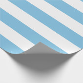特大淡い青と白のストライプ ラッピングペーパー (角)