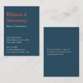 特大濃紺の専門の太字デザイン 名刺 (正面/裏面)