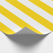 特大黄金色と白色のストライプ ラッピングペーパー (角)