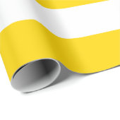 特大黄金色と白色のストライプ ラッピングペーパー (ロールコーナー)