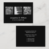 特大3つの写真かロゴの白黒のモダンな上品 名刺 (正面/裏面)