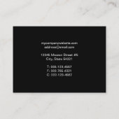 特大3つの写真かロゴの白黒のモダンな上品 名刺 (裏面)