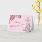 特定の年の宗教的な結婚記念日リング カード (黄色い花)