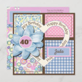 特定年20、21、25、40、50、60、フローラ 招待状 (正面/裏面)