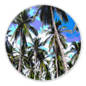 特徴のあるデザインのヤシ セラミックノブ (正面)