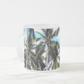 特徴のあるデザインのヤシ フロストグラスマグカップ (正面左)