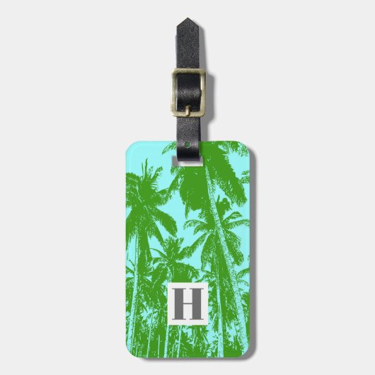 特徴のあるデザインのヤシ ラゲッジタグ (正面縦)