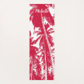 特徴のある赤と白デザインのヤシ ヨガマット (裏面)