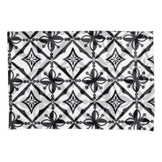 特徴的なインドネシアろうけつ染め:ヴィンテージモチーフ。 枕カバー (正面)