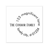 特徴的なコンテンポラリー円形差出人住所 セルフインキングスタンプ (デザイン)