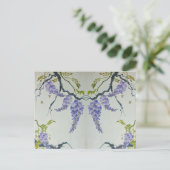 特徴的な紫の香水の花の絵 ポストカード (スタンド正面)