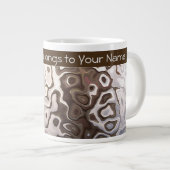 特徴的な茶色の灰色のきらめくカタツムカキン効果 ジャンボコーヒーマグカップ (正面右)