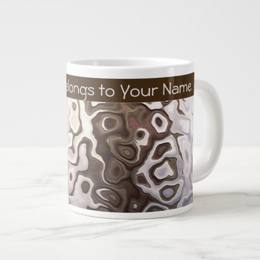 特徴的な茶色の灰色のきらめくカタツムカキン効果 ジャンボコーヒーマグカップ (正面右)