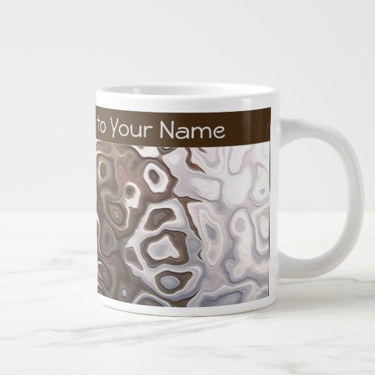 特徴的な茶色の灰色のきらめくカタツムカキン効果 ジャンボコーヒーマグカップ (右)