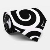 特徴的な黒い渦巻き旋回(白) 2 ネクタイ (ロール)