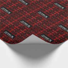 特徴的な黒い渦巻き旋回（赤） ラッピングペーパー